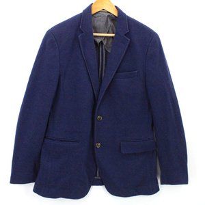 Tasso Ella Blazer Jacket Mens Navy Blue Casual Two Button Front Knit Size Medium